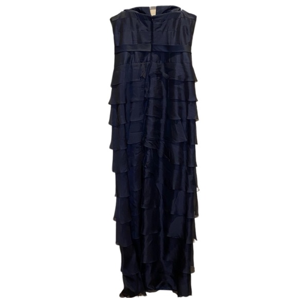 Kay Unger Black Strapless Tiered Evening Gown - Picture 7 of 11